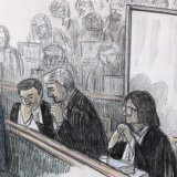 Dans la salle d'audience, "Brigitte" a été placée derrière un paravent pour ne pas croiser le regard de Tariq Ramadan, qu'elle accuse de l'avoir violée.
